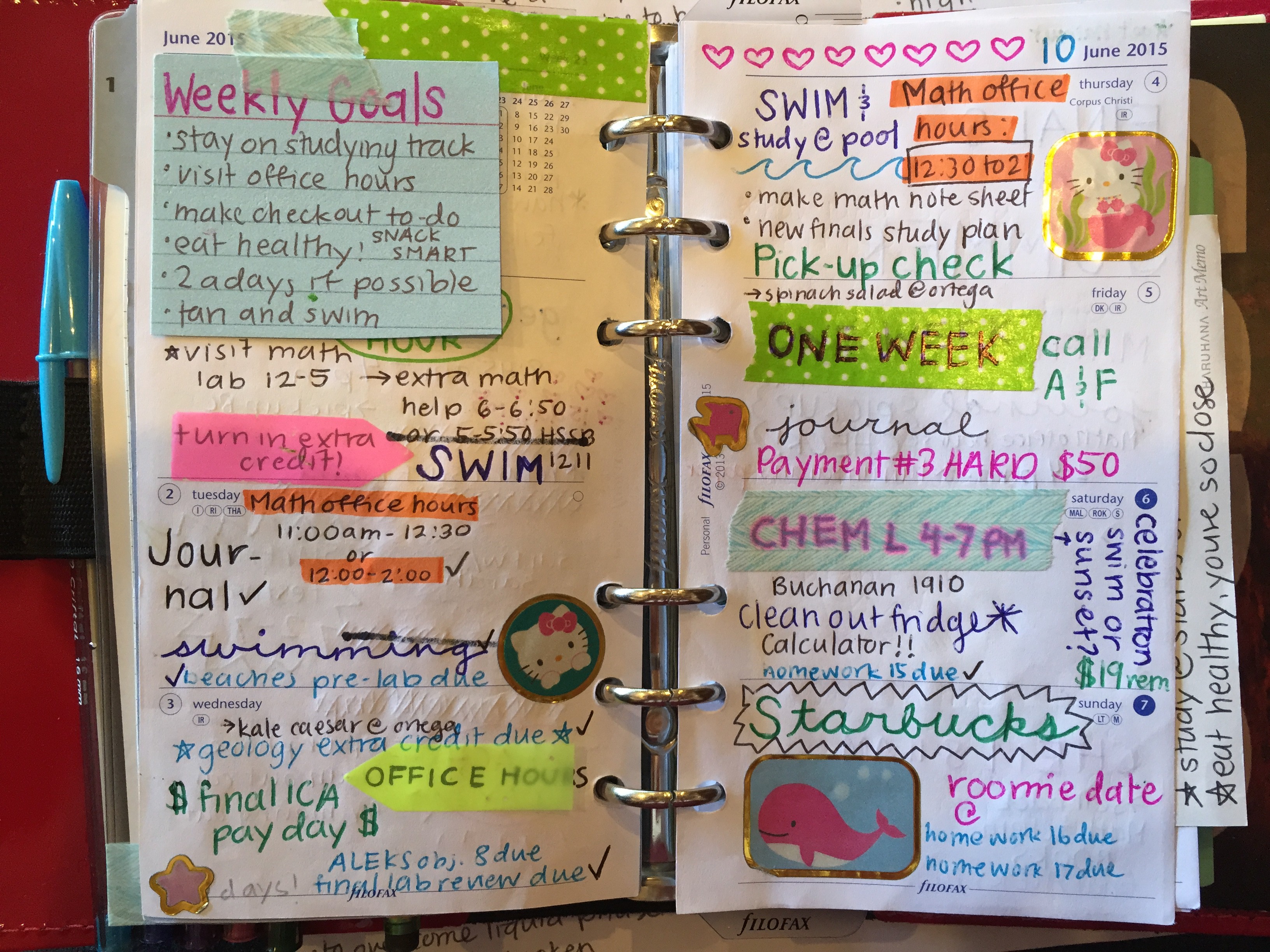 Filofax Using How I use my Filofax to study for finals – Dr Paige Hoel